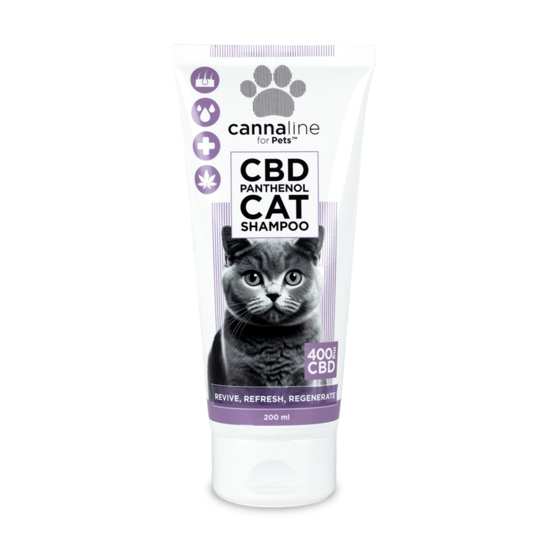 CBD Kaķu šampūns ar pantenolu (400 mg CBD) 200 ml – Laimīgiem kaķiem ar mirdzošu kažoku